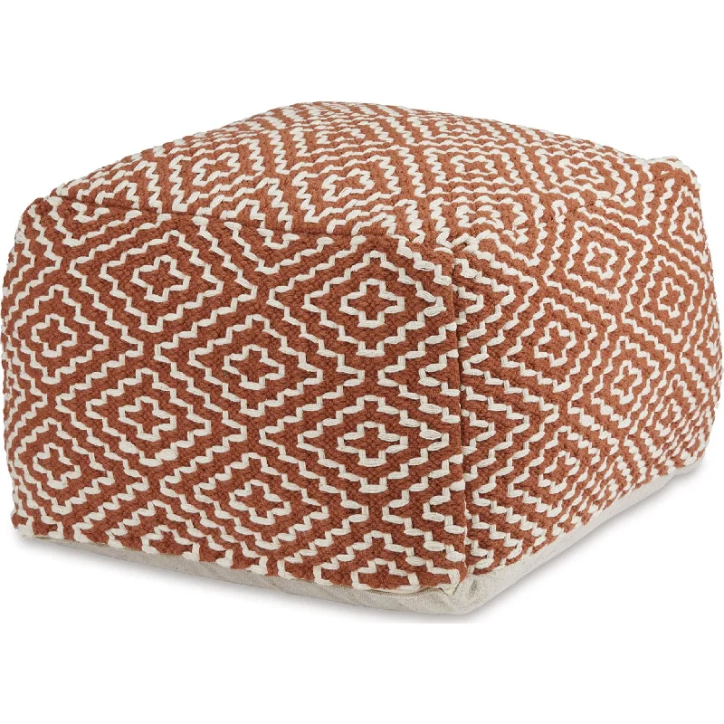 Natural latex and organic cotton blend mattressesBrynnsen Pouf - Rust/Ivory