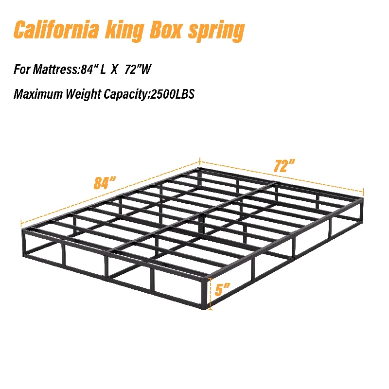 Latex mattresses with natural bounce and breathabilityFSCHOS 5 Inch Low Profile Metal Spring, Heavy Duty Structure with Grey Cover