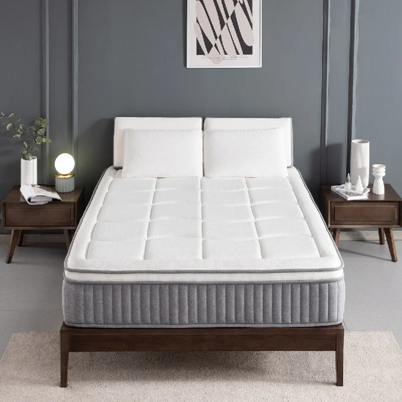 Latex mattresses with natural bounce and breathabilityFull Mattress,12 Inch Euro Top Hybrid Mattress, Gel Memory Foam with Pocket Spring Mattress in a Box