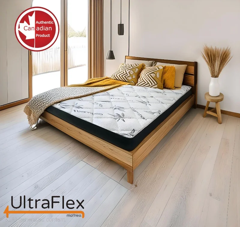 Latex mattresses with natural bounce and breathabilityUltraFlex DreamEasy - Canadian-Made Medium Firm Gel Infused Comfort with Quilted Top, Pressure Relief, Cooling Technology, Bamboo Cover, CertiPUR-US® Certified Foam (Made in Canada)