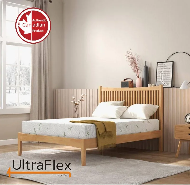 Organic cotton mattresses for a chemical - free sleep surfaceUltraFlex EasySleep- Canadian-Made Medium Firm Gel Infused Reversible Comfort With Pressure Relief, Cooling Technology, Bamboo Cover, CertiPUR-US® Certified Foam Eco-Friendly Mattress (Made in Canada)