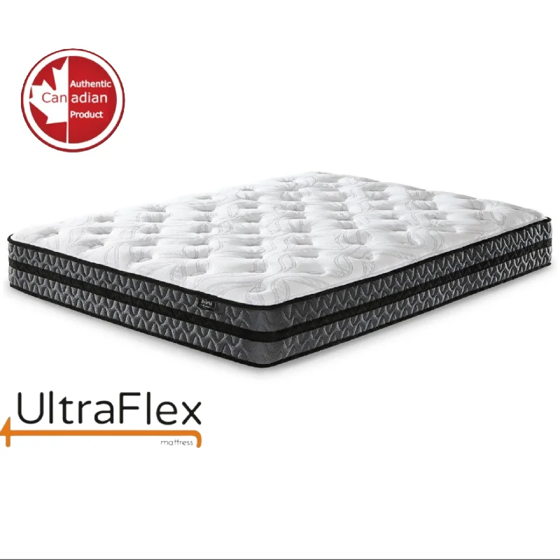 Gel - infused memory foam mattresses for cooler sleepUltraFlex JOY -Orthopedic, Coiled Innerspring Comfort layer Foam Encased, Eco-friendly Hybrid Mattress (Made in Canada)