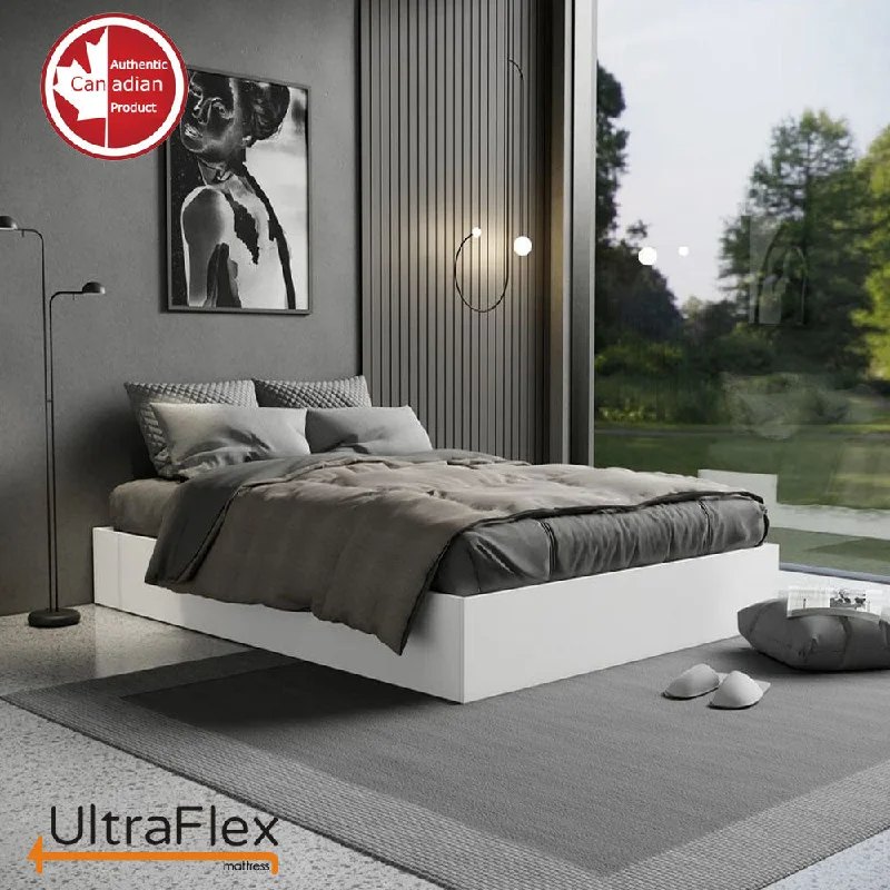 Gel - infused memory foam mattresses for cooler sleepUltraFlex RADIANCE - High-Density Natural Blend Foam Encasing, Cooling Gel, Eco-Friendly Orthopedic Mattress With Multiple Spinal Support Zones (Made in Canada)- With Waterproof Mattress Protector.