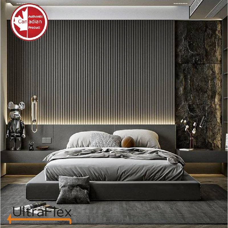 King - size mattresses for spacious master bedroomsUltraFlex REVIVE- Hybrid 12” Breathable Pillowtop, Spinal Support HDcoils, Luxury Comfort Hypoallergic Foam Encasement, Pressure Relieving Coils, Eco-Friendly Mattress (Made in Canada)