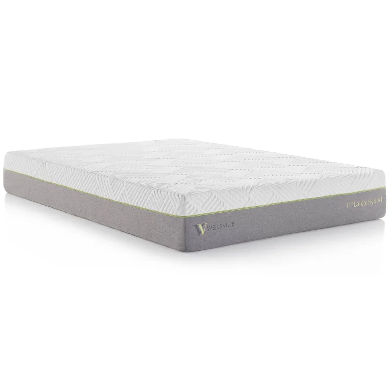 Innerspring mattresses with coil counts for supportWellsville 11" Latex Hybrid Mattress